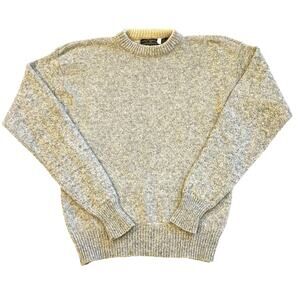Vtg Eddie Bauer Sweater Mens Medium Tall (MT) Beige Wool Blend USA Made